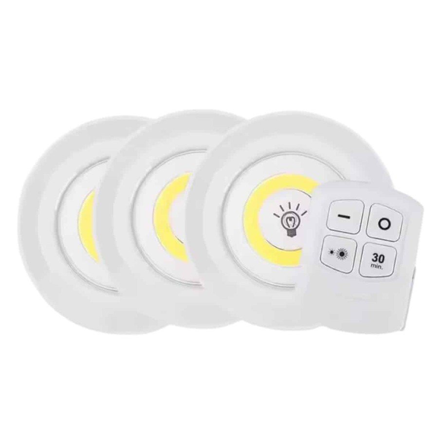 LED Lamp 3 Pieces Remote Controlled Adhesive