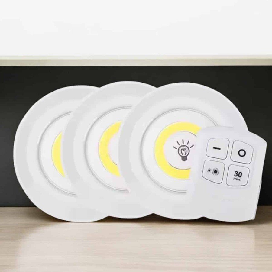 Spot Lamp LED Light 3 Remote Control Battery Operated Adhesive Wireless