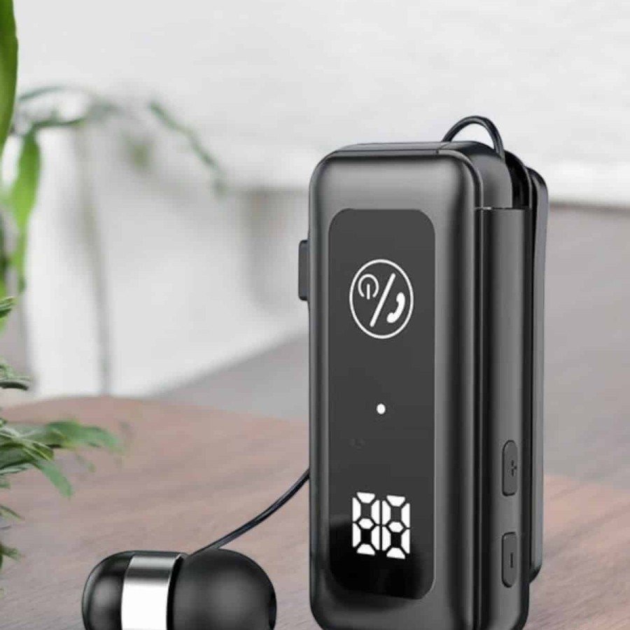 Wired Bluetooth Headset In-Ear Stereo with Microphone Digital Display