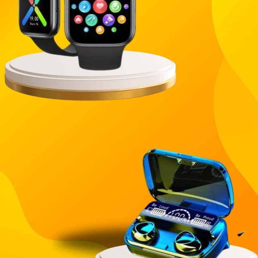 Quality Smart Watch and Quality Bluetooth Headset ANC Feature Long Battery Life