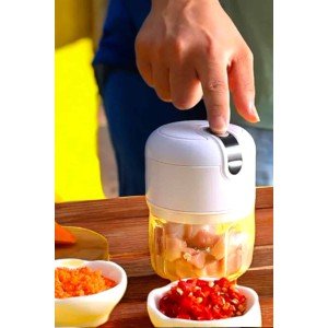 Rechargeable Portable Chopper Mini Practical Rondo Hand Chopper with Three Blades Steel Blades Rechargeable Portable Chopper Mini Practical Rondo Hand Chopper with Three Blades Steel Blades