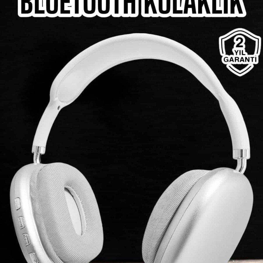 P9 Plus Wireless On-Ear Bluetooth Headset White High Sound Quality