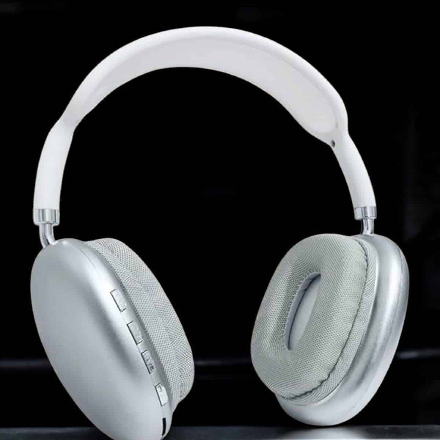 P9 Plus Wireless On-Ear Bluetooth Headset White On-Ear Wireless Headset with Microphone