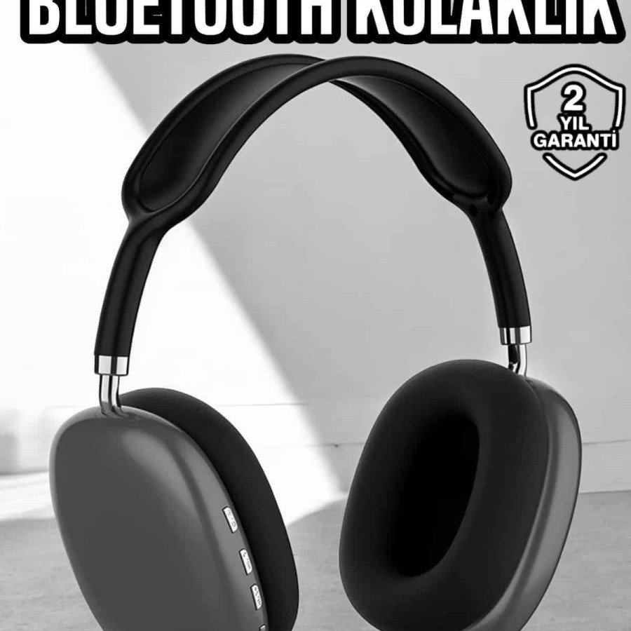 P9 Plus Headphones Black Over-Ear Wireless ANC Feature with Bluetooth Connection