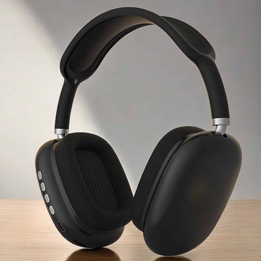 P9 Plus Headphones Black Over-Ear Wireless ANC Feature with Bluetooth Connection