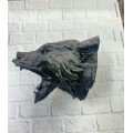 3D Black Bear Head Wall Decor Modern Hanging Sculpture 25x19 cm