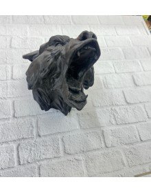 Decorative Black Bear Wall Statue Hanging Gift 25x19 cm