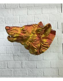 Gold Color 3D Wolf Head Wall Decoration