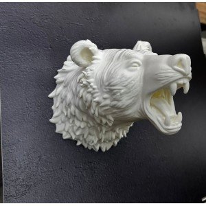 Cream Bear Figure Wall Ornament Hangable Gift Decorative 25x19 cm