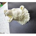 Decorative White Bear Wall Statue Hanging Gift 25x19 cm