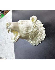 Special Design White Bear Wall Accessory 3D Decorative Sculpture 25x19 cm