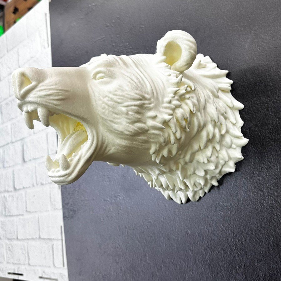 Decorative White Bear Wall Statue Hanging Gift 25x19 cm