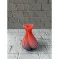 3D Wave Patterned Heart Shaped Decorative Vase Pink 15 cm