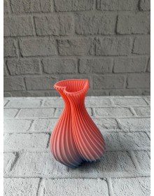 3D Wave Patterned Heart Shaped Decorative Vase Pink 15 cm