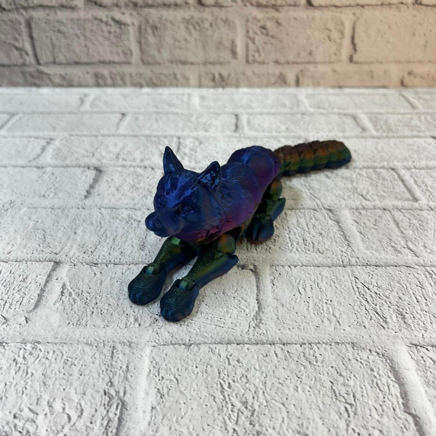 Rainbow moving wolf table decor with flexible joints