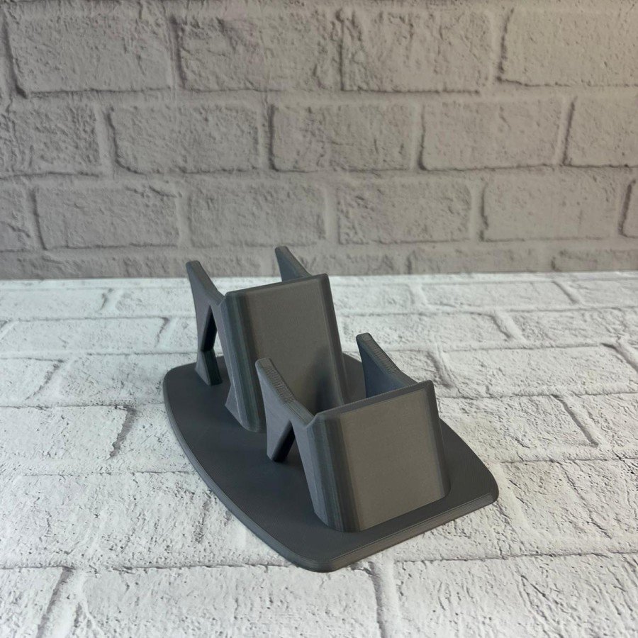 Anthracite Double Gamepad Holder 7x18 cm Table and Shelf Arrangement