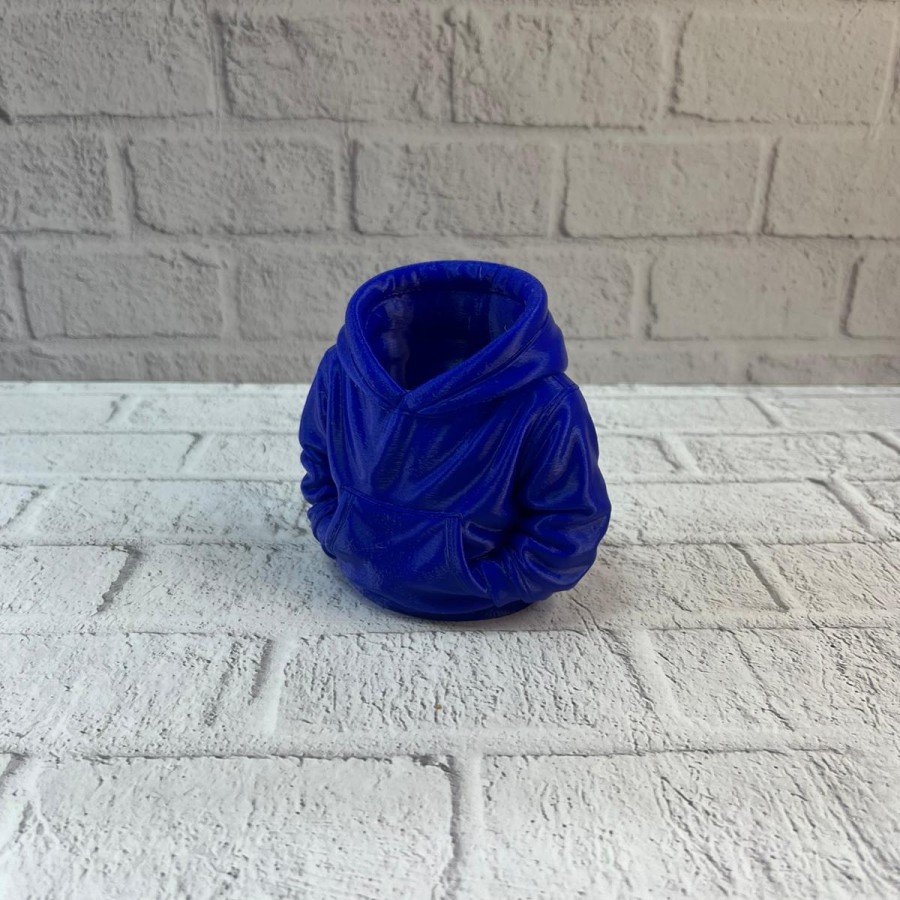 Decorative Navy Blue Hoodie Pen Holder 10x10 cm Decorative Navy Blue Hoodie Pen Holder 10x10 cm