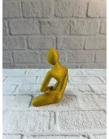 Decorative Yellow Human Figure Modern Table and Shelf Ornament