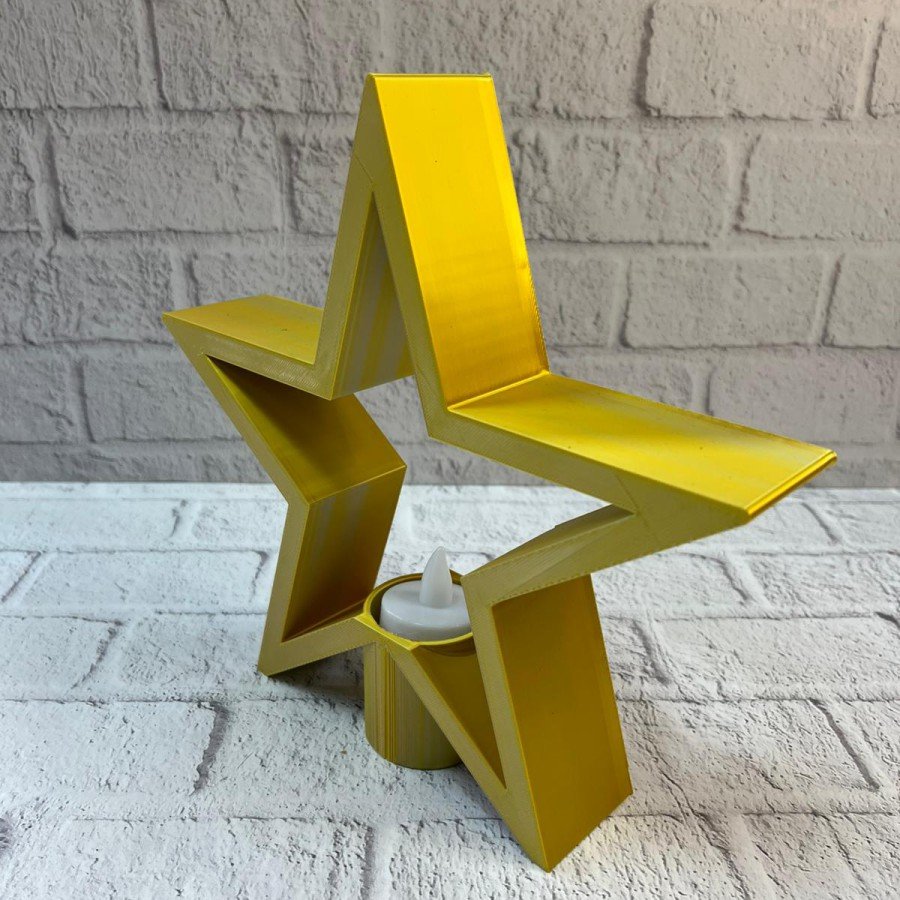 Star Shaped Yellow Candle Holder Dim Light Home Accessory Star Shaped Yellow Candle Holder Dim Light Home Accessory