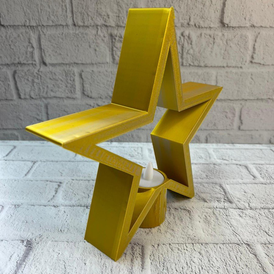 Star Shaped Yellow Candle Holder Dim Light Home Accessory Star Shaped Yellow Candle Holder Dim Light Home Accessory