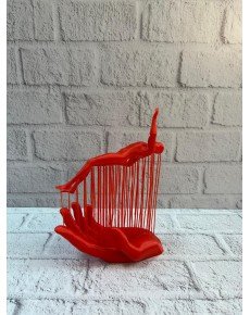 3D Hand Human Figure Red Minimal Modern Home and Office Decor 12x18cm