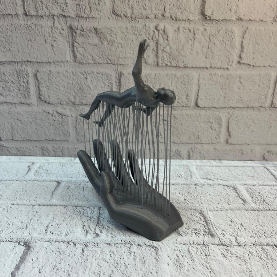 3D Hand Human Figure Gray Modern Home and Office Decor