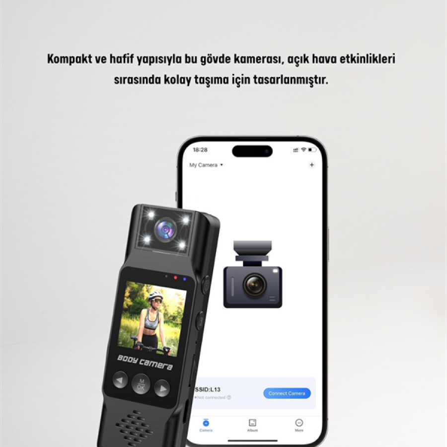 WiFi Enabled Portable Camera – 1.3” TFT Screen, 3MP Photo, 128GB Card Support