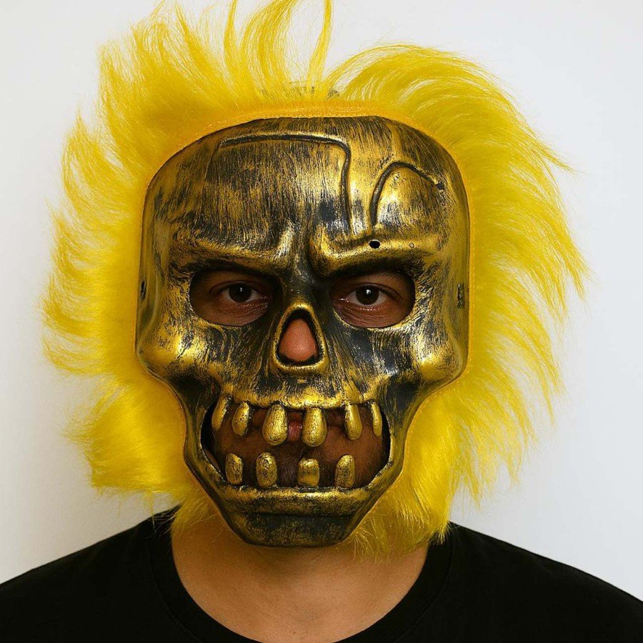 Wild Skull - Copper Skull Blonde Hair Skeleton Mask Wild Skull - Copper Skull Blonde Hair Skeleton Mask
