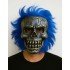 Wild Skull - Silver Skull Blue Hair Skeleton Mask