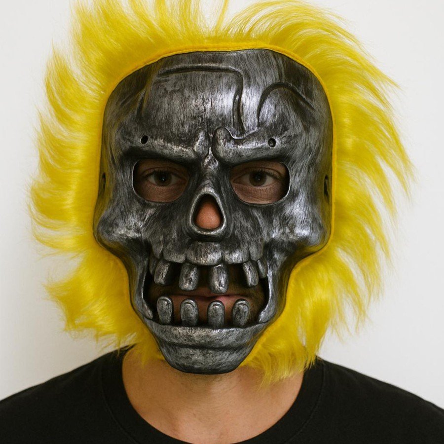 Wild Skull - Metal Skull Blonde Hair Skeleton Mask Wild Skull - Metal Skull Blonde Hair Skeleton Mask