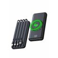 Wireless Powerbank 10000 Mah LED Screen Built-in Wired Fast Charging