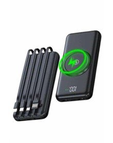 Wireless Powerbank 10000 Mah LED Screen Built-in Wired Fast Charging