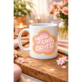 You Can Do It Written Porcelain Mug MODEL 126 – Gift Cup with Motivational Message, Floral Design, Giving Positive Energy You Can Do It Written Porcelain Mug MODEL 126 – Gift Cup with Motivational Message, Floral Design, Giving Positive Energy