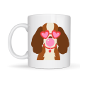 Porcelain Mug with Cute Dog Figure and Heart and Glasses Model 45 – Design Full of Love