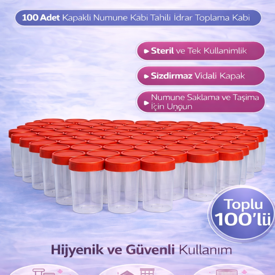 Sterile Urine Container Capacity Sample Collection Container 100 Pieces