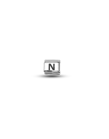 Nomination Compatible N Letter Charm | Steel Bracelet Accessory | Personalized Letter Module | Minimal & Stylish Design
