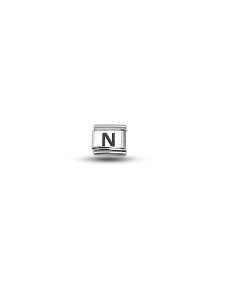 Nomination Compatible N Letter Charm | Steel Bracelet Accessory | Personalized Letter Module | Minimal & Stylish Design