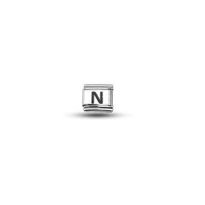 Nomination Compatible N Letter Charm | Steel Bracelet Accessory | Personalized Letter Module | Minimal & Stylish Design