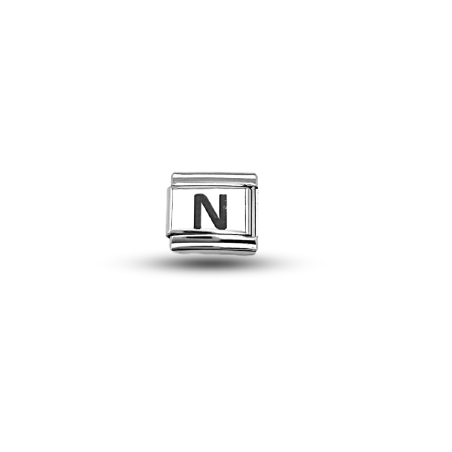 Nomination Compatible N Letter Charm | Steel Bracelet Accessory | Personalized Letter Module | Minimal & Stylish Design