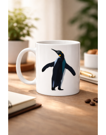 Nihilist Penguin Designed Porcelain Mug MODEL 159 – Minimalist Coffee Cup Special for Those Leaving the Herd – Original Design Gift Mug