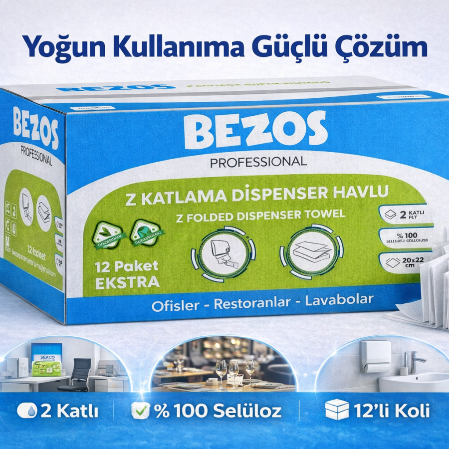 Professional Z-Fold Dispenser Towel 2-Layer 100 Cellulose 20x22 cm 12-Piece Box