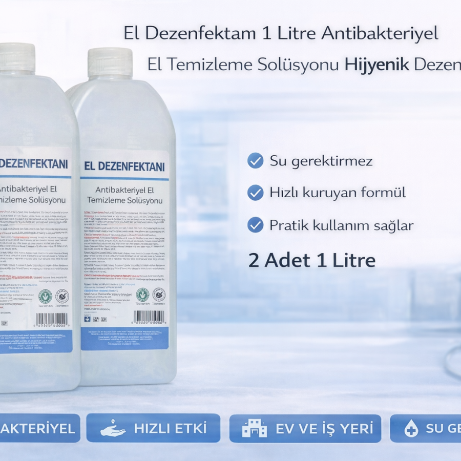 Hand Disinfectant 1 Liter Antibacterial Hand Cleaning Solution 2 Pieces