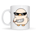 “Deal With It” Cool Duck Design Porcelain Mug MODEL 80 – Fun, Humorous & Gift Coffee Cup