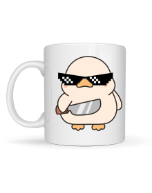 “Deal With It” Cool Duck Design Porcelain Mug MODEL 80 – Fun, Humorous & Gift Coffee Cup