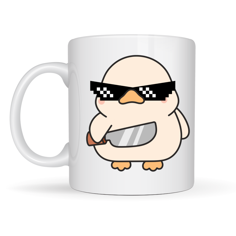 “Deal With It” Cool Duck Design Porcelain Mug MODEL 80 – Fun, Humorous & Gift Coffee Cup