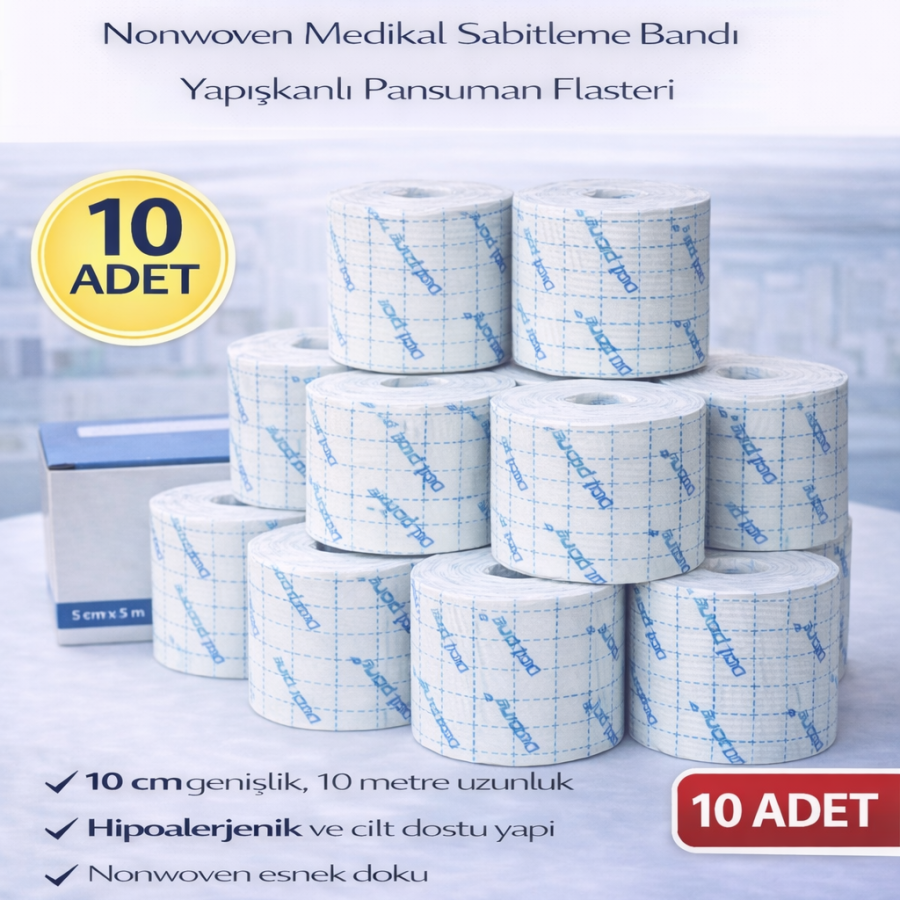 Hypoallergenic Fix Patch 10 cm x 10 m 10 Pieces Nonwoven Medical Fixation Tape Adhesive Dressing Patch