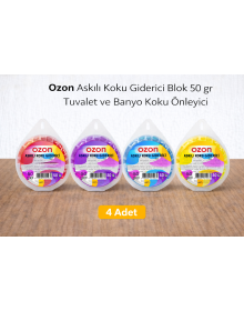 Ozone Hanging Odor Eliminator Block 50 gr Toilet and Bathroom Odor Eliminator 4 Pieces