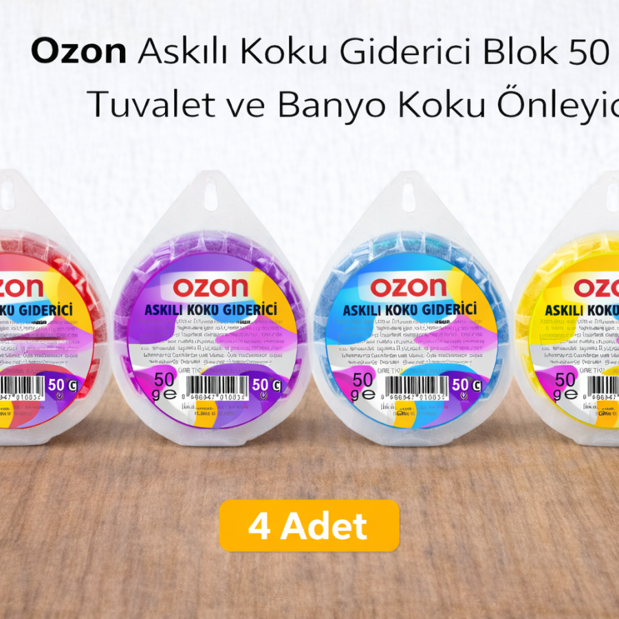 Ozone Hanging Odor Eliminator Block 50 gr Toilet and Bathroom Odor Eliminator 4 Pieces