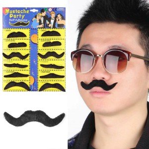 Adhesive Fake Mustache 6 Models 12 Piece Set