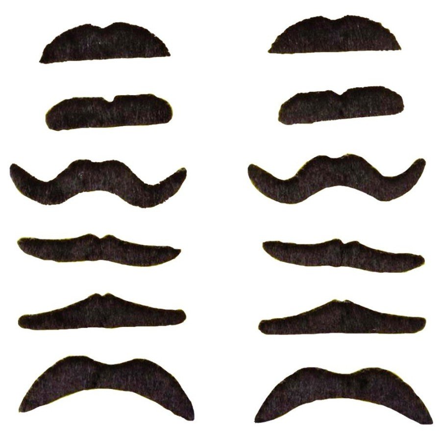 Adhesive Fake Mustache 6 Models 12 Pieces Set Adhesive Fake Mustache 6 Models 12 Pieces Set